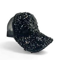Casquette de baseball noire à clous brillants, style gothique, pour festivals et raves, pour femmes, vente en gros