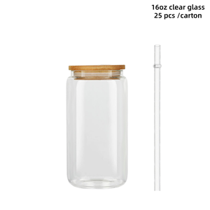 Bicchiere in <span class=keywords><strong>Vetro</strong></span> Smerigliato a Doppia Parete per Sublimazione, Pre-Forato, da 3oz, 16oz, 17oz, 20oz, 40oz, <span class=keywords><strong>con</strong></span> Coperchio e Cannuccia per Tè, Succhi, <span class=keywords><strong>Caffè</strong></span> - Product Image 4