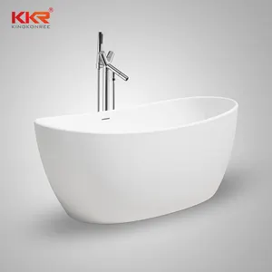 wholesale cheap customs design white matt marble freestanding solid surface stone bathtubs for sale