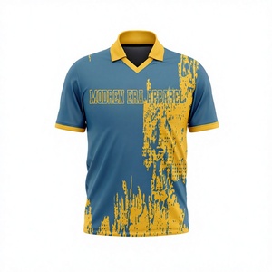 Proveedor de Camisetas de Críquet Sublimadas Personalizadas, Blancas y Azul Marino, Manga Corta, Cuello Polo, Ropa Deportiva para Equipos - Product Image 6