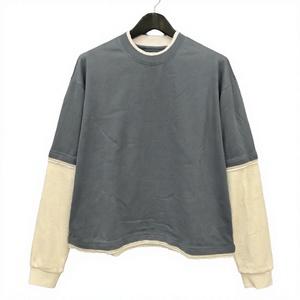 Sudadera de doble capa para mujer, manga larga, corte holgado, informal, estilo streetwear - Product Image 3