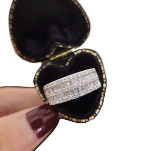Bagues de fiançailles et de mariage Xinfly personnalisées en or pur 18 carats avec diamants naturels double rangée 1,0 ct, gages acceptés - Product Image 1