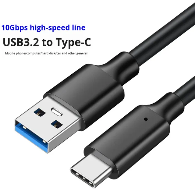 Type-C C-C USB3.2 10Gbps High-Speed Data Cable-3A Fast-Charging 0.3m/2m Lengths for Computer Car & Phones Made in China