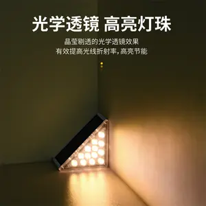 4PCS Lampes solaires pour clôture de jardin Lampe solaire pour escalier d'extérieur avec vis pour ruban adhésif