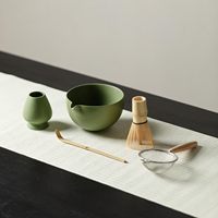 Ensemble de matcha écologique du Fujian avec bol en céramique peint à la main, fouet en bambou et support, tamis, cuillère à thé