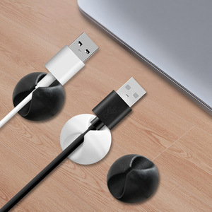 Cable Organizer Clip Round White Desktop Storage Hook Type Durable Office Organizer - Product Image 4