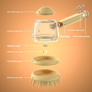 Brosse de bain pour animaux de compagnie en silicone avec distributeur de shampoing liquide, massage, poils doux, brosse de toilettage pour <span class=keywords><strong>chien</strong></span> et chat - Product Image 3