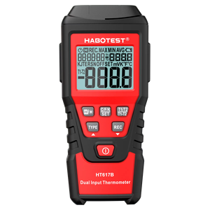 Habotest ht617b USB giao tiếp dual-channel <span class=keywords><strong>c</strong></span>ặp nhiệt điện nhiệt kế hỗ trợ k-loại Nhiệt Độ Đo lường tùy chỉnh ODM - Product Image 1