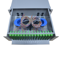 Panel Patch Fiber ODF 19" 1U untuk Rak, 12-96 Port, Dilengkapi Adaptor SC/LC Pigtails SM APC/UPC
