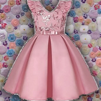 Robe trapèze en satin rayé au crochet pour filles, idéale pour les fêtes d'été, Noël, style princesse fleurie, col rond, vêtements pour enfants de 1 à 8 ans