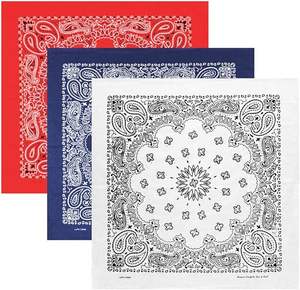 Bandane Quadrate Extra Large 27 X 27 Pollici in <span class=keywords><strong>Cotone</strong></span> con Logo Personalizzato, Sciarpa Quadrata Oversize con Stampa Paisley, Bandane Jumbo per Uomo e <span class=keywords><strong>Donna</strong></span> - Product Image 2