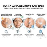 Vente en gros d'ingrédients bruts blanchissants pour la peau à 99% CAS501-30-4, poudre d'acide kojique de qualité cosmétique