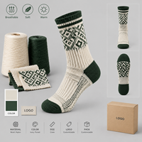 Chaussettes de randonnée en laine et nylon tricotées, chaussettes thermiques en laine, chaussettes personnalisées, tricotage spécifique aux fibres, respirantes