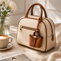 Mini sac seau personnalisé en cuir PU fait main, sophistiqué, avec breloque, coutures fines, petit sac à main, pendentif, accessoire de mode haut de gamme