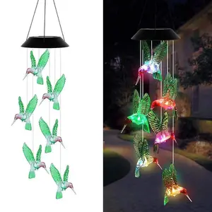 Hot Sale Garden Decoration Custom Crafts Alloy Wind Chime Bells Hanging Living Bed Home Outdoor Garden Decor Solar Wind Chimes
