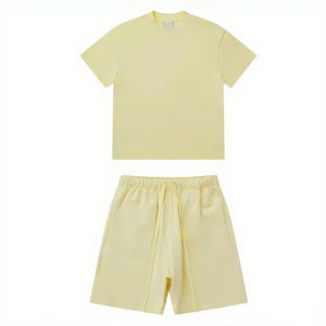 2025 Set di <span class=keywords><strong>pantaloncini</strong></span> da uomo con collo alto con Logo personalizzato completo estivo in due pezzi bianco - Product Image 3