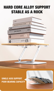 Sujetalibros de madera contrachapada plegable giratorio de aleación de aluminio 360, soporte para teléfono para niños, soporte de exhibición de libros, soporte para libros - Product Image 3