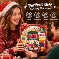Calendrier de l'Avent Squishy en forme de bâton de beurre, boîte mystère de compte à rebours de Noël de 24 jours, jouet anti-stress, cadeau de Noël surprise pour enfants