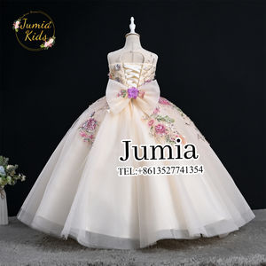 Vestido <span class=keywords><strong>de</strong></span> Niña con Diseño Floral Personalizado ODM, Vestido Mini con Apliques Esponjosos, Diseño Floral, Lindo Vestido Esponjoso Personalizado <span class=keywords><strong>de</strong></span> Verano <span class=keywords><strong>para</strong></span> Fiesta <span class=keywords><strong>de</strong></span> <span class=keywords><strong>Cumpleaños</strong></span> - Product Image 2