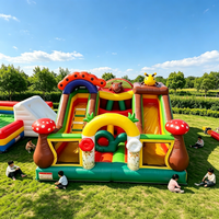 Château gonflable carré avec toboggan pour enfants, trampoline en PVC pour fêtes en plein air, taille personnalisée, OEM