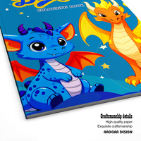 Livre de peinture à l'aquarelle sans bavure sur le thème du dragon pour les tout-petits et les enfants de 1 à 8 ans, cadeau d'anniversaire artistique, livres personnalisés imprimés
