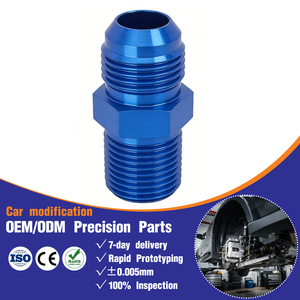 AN10 铝制燃油泵油冷却器适配器接头，数控加工 1/2、3/8、3/4 NPT 螺纹转换高精度 - Product Image 1