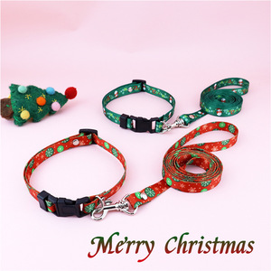 Accesorios para Mascotas, Conjunto de Correa y Collar de Poliéster con Dibujos Animados para Perros Pequeños y Gatos, Edición Limitada de Navidad, Correa para Pasear - Product Image 2