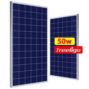 Painéis de Energia Solar 24V Painéis Solares Policristalinos 50W Conjunto Solar Completo 10Kw Painel Solar Sistema Preço de Custo para Electricidade Doméstica