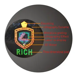 Lithography washing foil security/waterproof vinyl 3d hologram sticker Customization