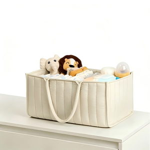 Cesta de Almacenamiento de Pañales Grande Personalizada, Bolsa de Transporte Acolchada para Pañales, Organizador de Guardería Portátil para Mamá y Bebé - Product Image 4