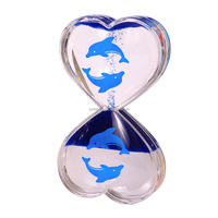 Minuterie en forme de coeur calmant sensoriel soulagement du stress pour enfants et adultes minuteries de mouvement liquide barboteur
