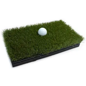 Tikar Rumput Golf Kualitas Tinggi Logo Kustom Dasar Karet Rumput Panjang 3D Tikar Memukul Golf