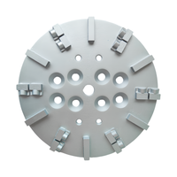 Plaque de meulage diamantée PCD 10''/250mm pour métaux non ferreux, segments de taille quart, boutons TCT, élimination efficace des peintures et de l'époxy