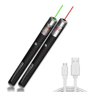 USB102 נטענת ירוק אור 532nm מצביע לייזר אדום 650nm לייזר יעד מצביע
