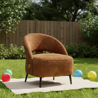 Fauteuil inclinable contemporain en cuir marron avec accoudoirs pour restaurants et cafés, mobilier de salon moderne réglable, garantie 3 ans