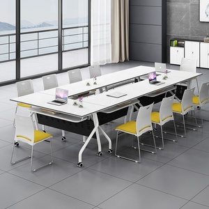 Commercial Office Furniture Desk Cheap Training Group Desk Sliding <strong>Movable</strong> Folding <strong>Table</strong> for School Seminar Room Study <strong>Table</strong> - Product Image 2