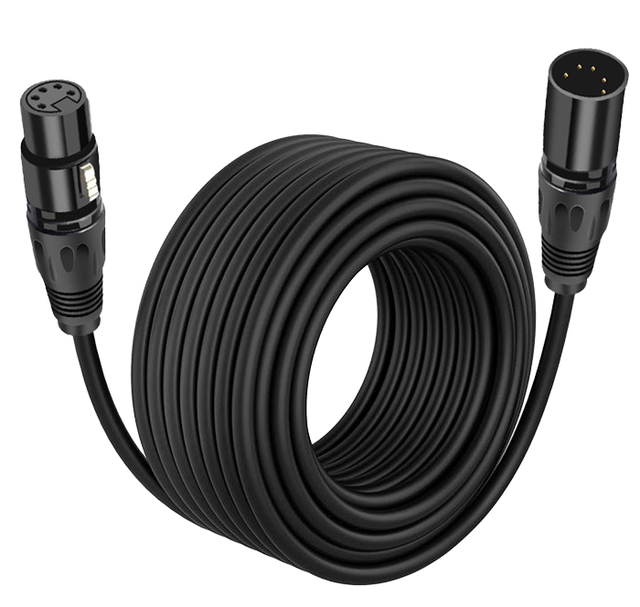 DMX512 5Pin XLR Mic Cable Male to Female Light Cable for Amplifier Stage Light Home Theater
