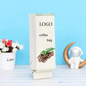 Meilleures ventes Valve recyclable et fermeture éclair noir feuille d'aluminium sac d'emballage vide 4 côté étanchéité grains de café sacs