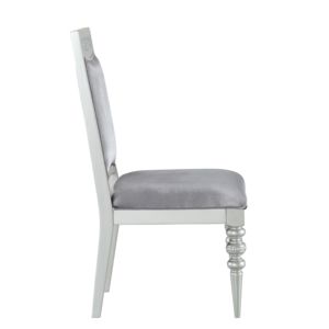 DB Grey and Platinum Upholstered <b>Side</b> Dining Chairs Set of 2 - Product Image 4
