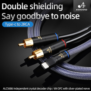 ATAUDIO <strong>USB</strong> C to 2 Male RCA Audio Stereo <strong>Cable</strong> Mobile Phone Tablet PA Gold- Plated Plug Type-C to 2rca <strong>Y</strong> Splitter Adapter Cord - Product Image 4