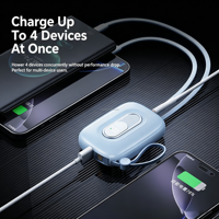 Batterie externe à charge rapide 10000 mAh, chargeur portable avec câble intégré PD QC3.0, Power Banks 10000 mAh, batterie externe
