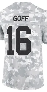 เสื้ออเมริกันฟุตบอลลายพรางใหม่ปี 2025 รุ่น Salute-to-Service แบบเย็บติด ดีทรอยต์ หมายเลข 97 ฮัทชินสัน หมายเลข 14 เซนเดอร์ส หมายเลข 20 แก๊บส์ หมายเลข 26 กอฟฟ์ - Product Image 6