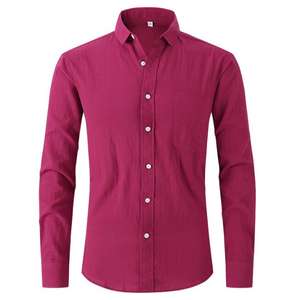 <span class=keywords><strong>Camicia</strong></span> da uomo in <span class=keywords><strong>lino</strong></span> di cotone nero bianco a maniche lunghe Business Slim Fit bella <span class=keywords><strong>camicia</strong></span> Casual formale - Product Image 5