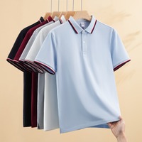 Nueva Camiseta Casual de Verano de Manga Corta de Seda de Morera para Hombre