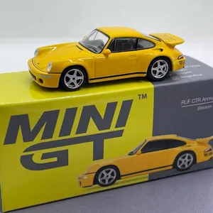 1:64 MINIGT Porsches 911 Turbo GT Diecast Alloy Car Model Simulation Small Scale Car Adult Collection Model Series Ornaments Gif