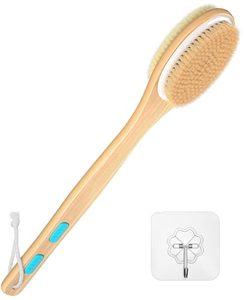 Professional Long Handle Back Scrubber for Shower Dual Sided Body Brush for Skin <b>Exfoliating</b> and Wet Dry Bathing Massage - Product Image 1