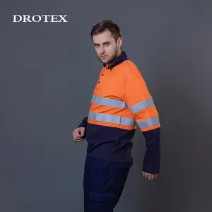 Workwear Stretchy Knit Safety Clothing Polo Shirts Reflective Fire Resistant Fr Working Shirt Men