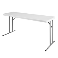Table de formation rectangulaire multifonctionnelle pliable en plastique P-09, table de buffet contemporaine pour hôtel, grande capacité pour l'extérieur