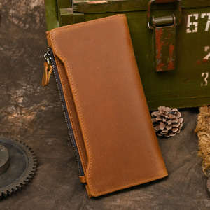 Men's Genuine Leather Wallet 7 Inch Multi-<b>Card</b> Slot Long Cowhide <b>Card</b> <b>Holder</b> Everyday Use - Product Image 4