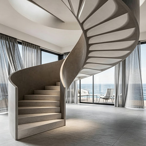 Escalera en Espiral GRG de Piedra Mágica, 3CM, Escaleras Curvas Decorativas para Interiores, para Villas, Dúplex y Proyectos Municipales - Product Image 2